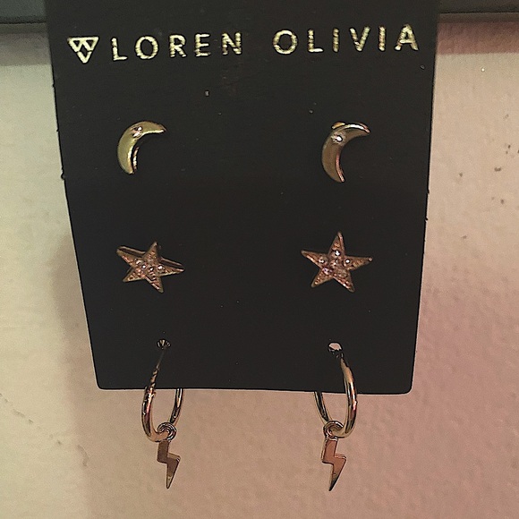 Loren Olivia Jewelry - Gold Earrings Set. NEW
